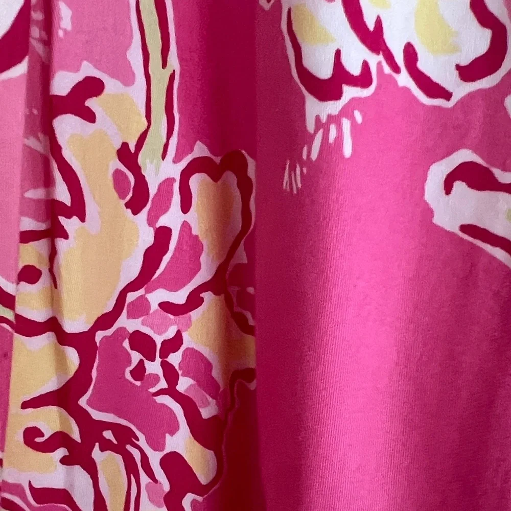 Lilly Pulitzer ClassicPink and Yellow Strapless Floral Dress With Slash Pockets - Picture 11 of 16